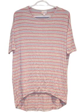 2/$25 🏷 Lularoe Grey, Pink & Purple Striped Irma Size XXS